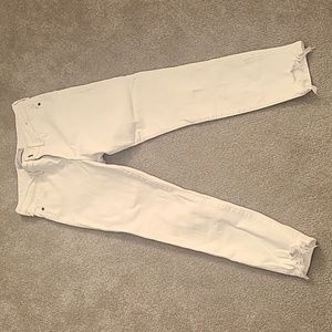 Abercrombie and Fitch white ankle jeans
